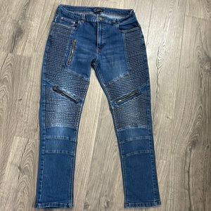 Regal Exchange Men’s Denim Jeans Size 34 x 30 Stretch - Zipper Accents Blue